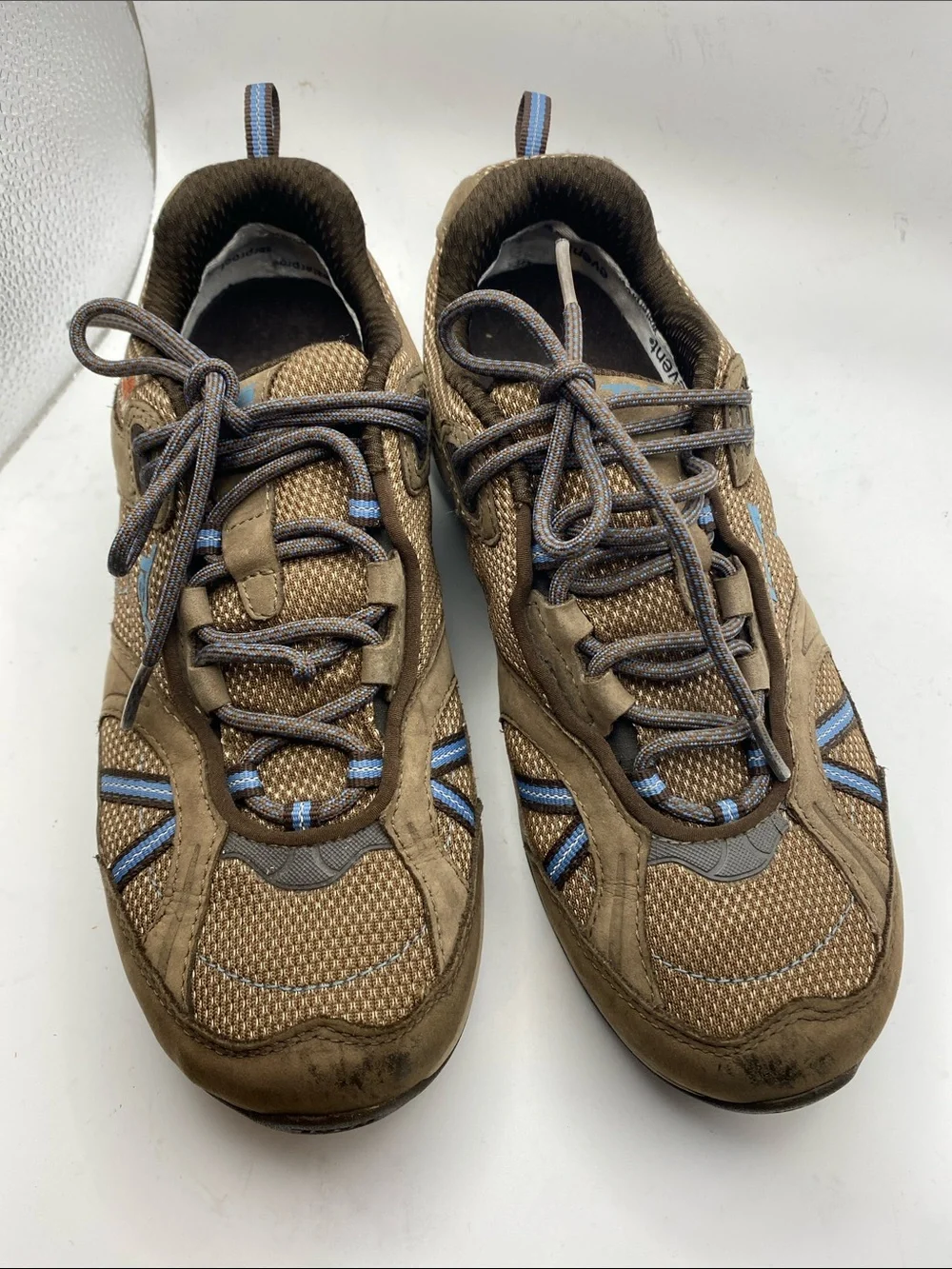 Teva Men's Brown Athletic Shoes with Blue Accents